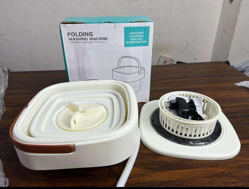 Foldable Mini Washing Machine – Portable Collapsible Washer for Travel, Dorm, Baby Clothes | Random Color