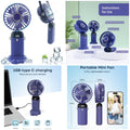 Digital Display Portable Mini Fan – 5-in-1 Multipurpose USB-C Rechargeable Handheld Fan - With Cable (Random Color)